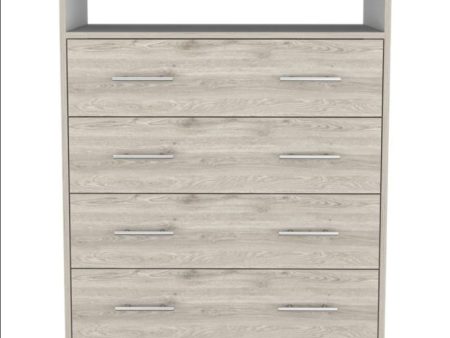 33  Light Grey Manufactured Wood Four Drawer Dresser For Discount