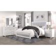 Solid Wood King White Upholstered Faux Leatherno Bed Online Sale