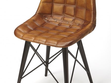 18  Brown Faux Leather Tufted Side Chair Sale