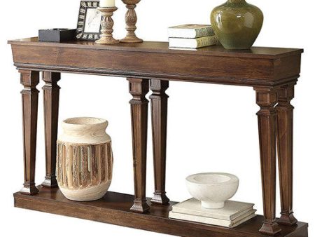 72  Oak Solid and Manufactured Wood Floor Shelf Console Table With Shelves Hot on Sale