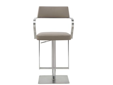 21   Taupe And Silver Stainless Steel Bar Chair Online