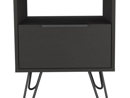 22  Black Faux Wood Nightstand With Storage Online Hot Sale