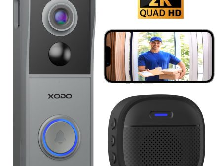 Xodo VD2 Smart Wifi Wireless Video Doorbell with 2K QHD Camera and Chime by Contixo Sale