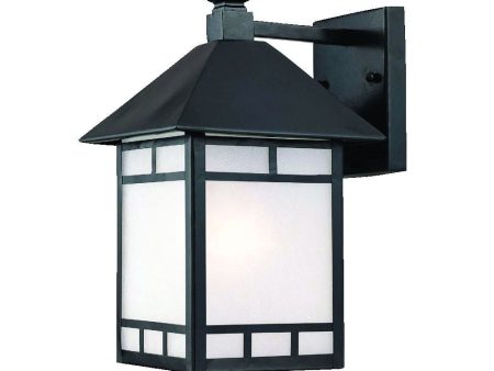 XL Matte Black Frosted Glass Lantern Wall Light Online